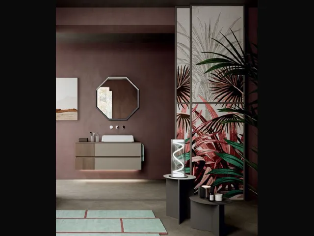Wall-hung bathroom vanity Segno 03 by Cerasa.