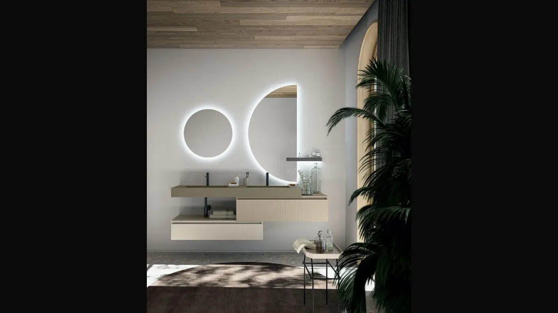 Suspended bathroom cabinet Sign 04 by Cerasa