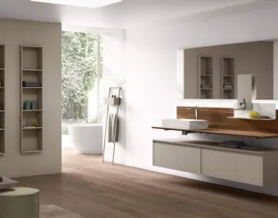 Suspended bathroom cabinet Shape 32 in lacquered glass by Arcom.
