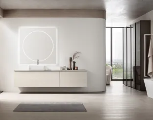 Suspended bathroom unit Soul 21 in bleached oak by Arcom.