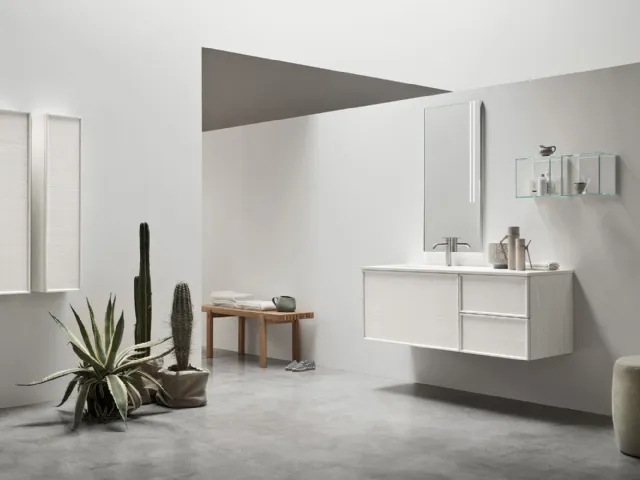 Wall-hung Bathroom Vanity 10 in White Ash by Arcom