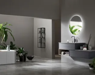 Suspended bathroom cabinet in Shadow Grey Ash Vanity 11 by Arcom