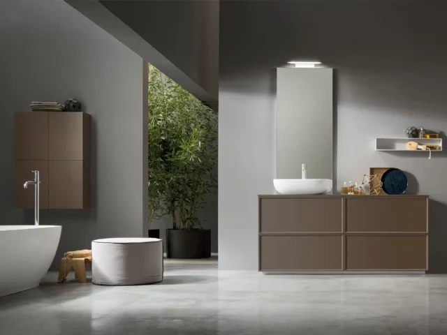 Floor-standing Bathroom Vanity 13 in matte lacquered finish by Arcom.