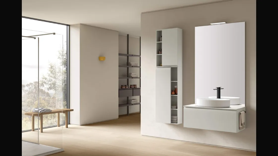 Suspended Bathroom Vanity Virgola 05 by Arcom