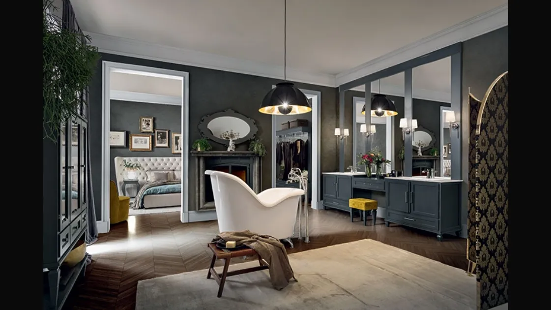 York 02 Bathroom mobile in London Smoke lacquer by Cerasa.