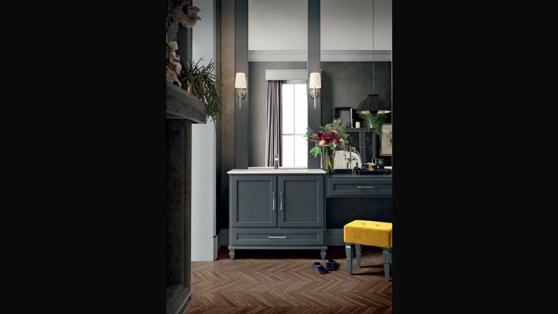 Bathroom furniture York 02 in London Smoke lacquered by Cerasa.