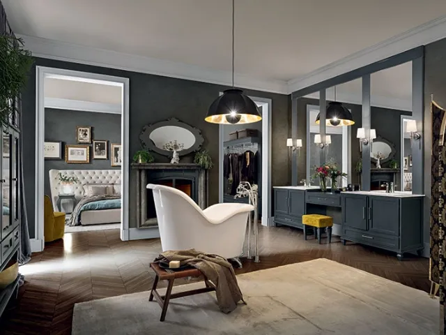 York 02 Bathroom mobile in London Smoke lacquer by Cerasa.