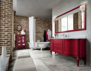Bathroom unit York 03 in worn-out Red lacquer by Cerasa