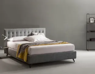 Double bed upholstered with quilted headboard Aster by Bside.