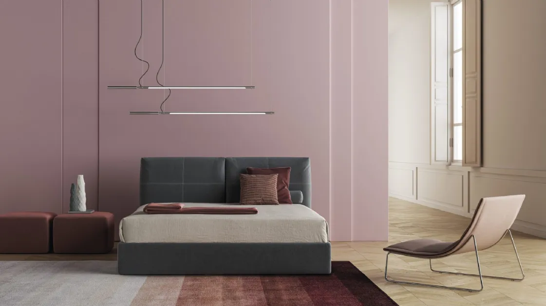 Bed with upholstered headboard Bacco by Biba Salotti