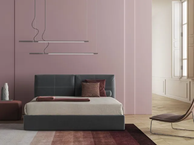 Bed with upholstered headboard Bacco by Biba Salotti