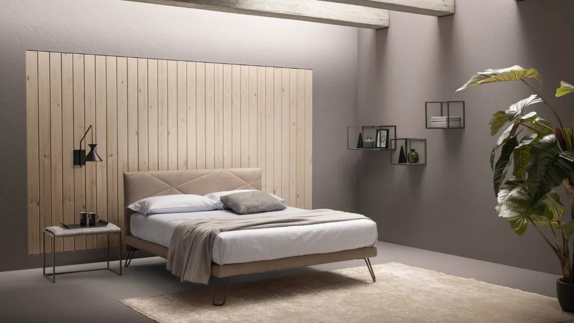 Double bed with padded and quilted headboard Break by Bside