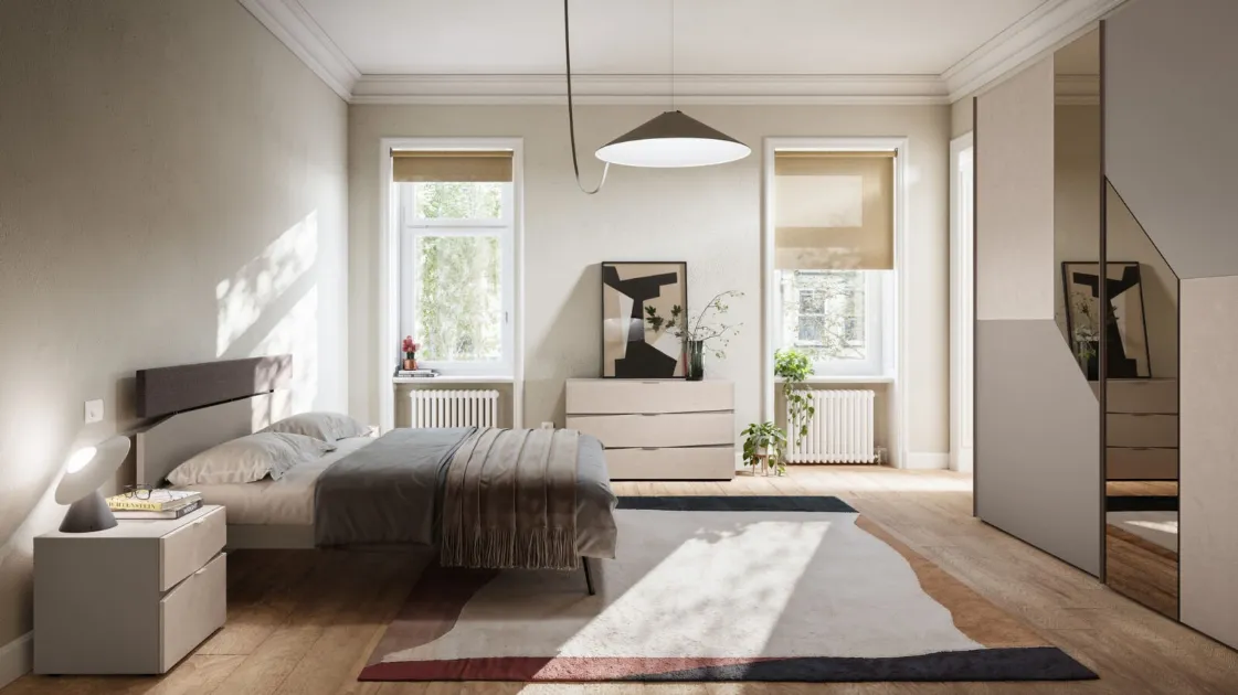 Bed with Contra Night 06 headboard by Orme