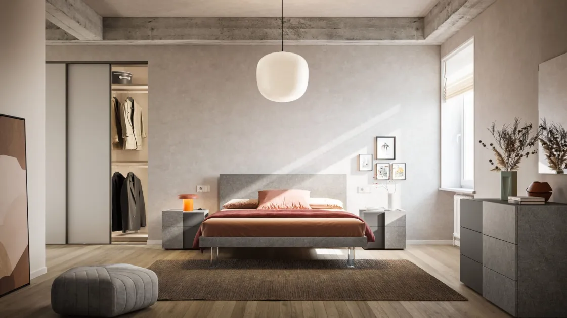 Bed with headboard Cremi Night 24 by Orme.