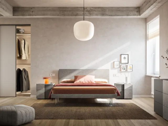 Bed with headboard Cremi Night 24 by Orme.