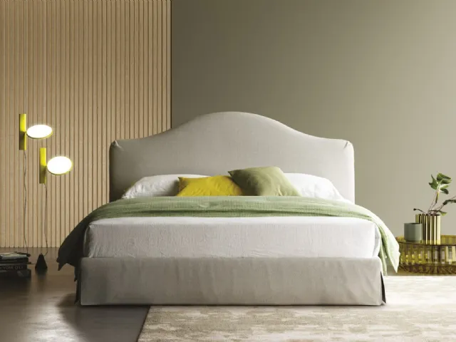 Dalia bed with shaped headboard and storage box by Biba Salotti.