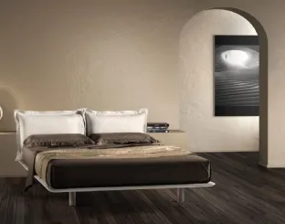 Bed with padded fabric headboard Deep by Bside