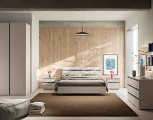 Bed with Elga Night 04 headboard by Orme.