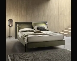 Relax bed in padded fabric with adjustable headboard Flux by Bside.
