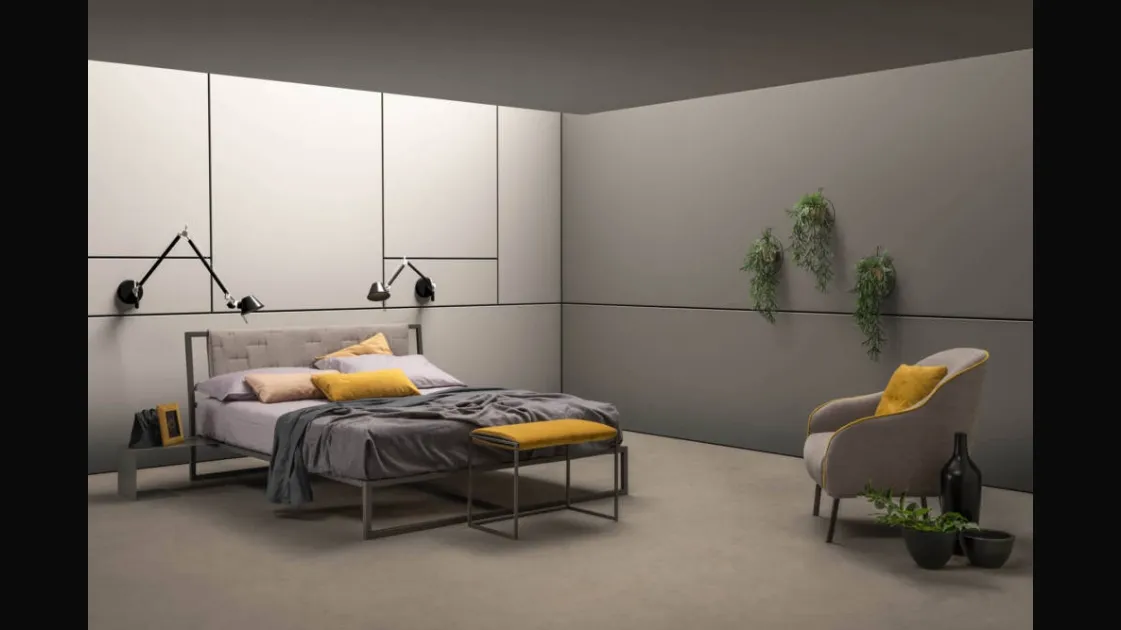 Double bed with Frame headboard by Bside.