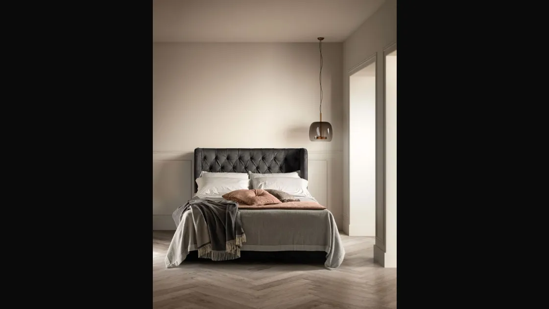 Bed with Gem headboard by Bside