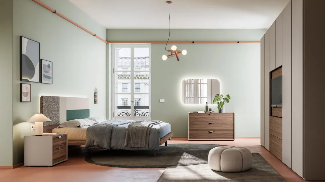 Double bed Giako Basic 11 with Orme headboard