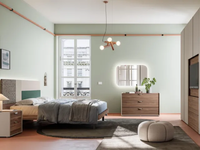 Double bed Giako Basic 11 with Orme headboard