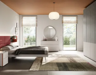 Double bed Giako Basic 14 with fabric headboard by Orme