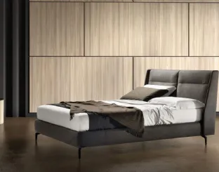 Double leather bed with adjustable headboard Join by Bside