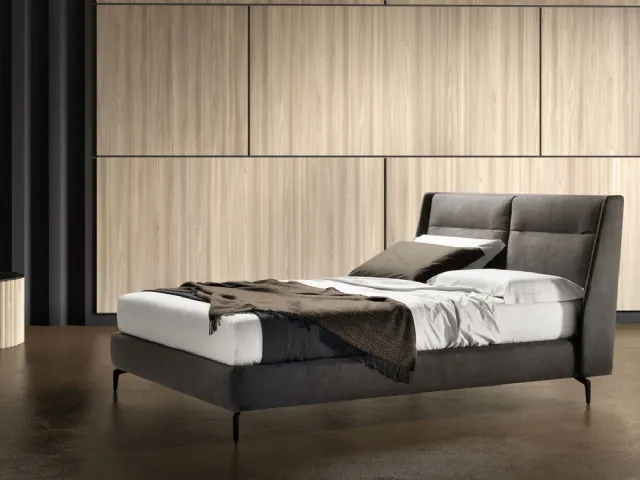 Double leather bed with adjustable headboard Join by Bside