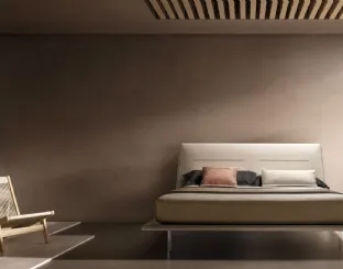 Double bed in eco-leather with JT headboard by Bside.