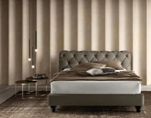 Padded bed in eco-leather with quilted headboard King by Bside