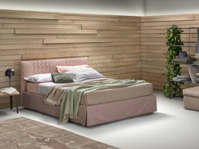 Modern fabric bed with Loop headboard by Bside.