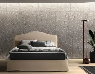 Double bed in fabric with sculpted headboard Lovely by Bside