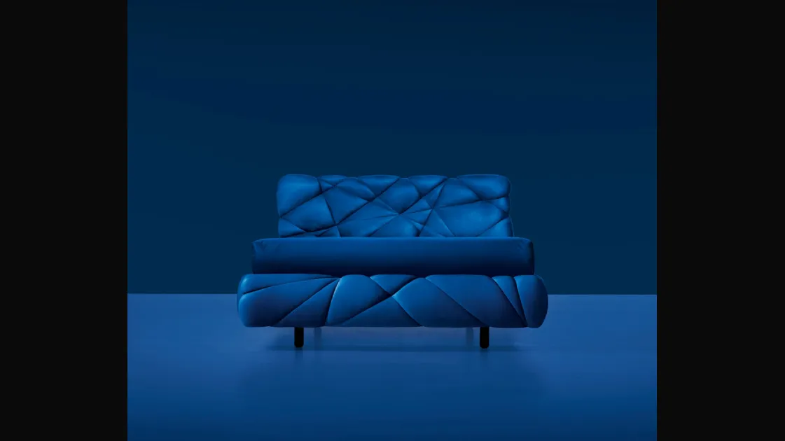 Design bed upholstered and soft as a cloud covered with Lycra Marvin fabric by Noctis.