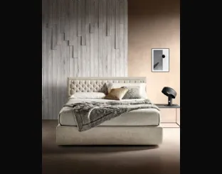 Fabric bed with quilted headboard Nest by Bside