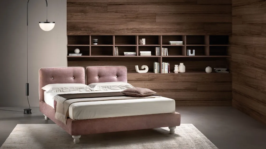 Upholstered bed with adjustable relax headboard Nice by Bside.