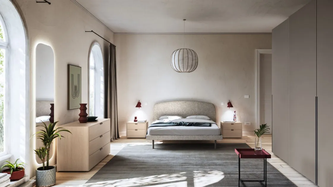 Upholstered fabric bed Park Night 22 by Orme