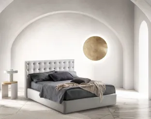 Fabric bed with quilted headboard Point by Bside.