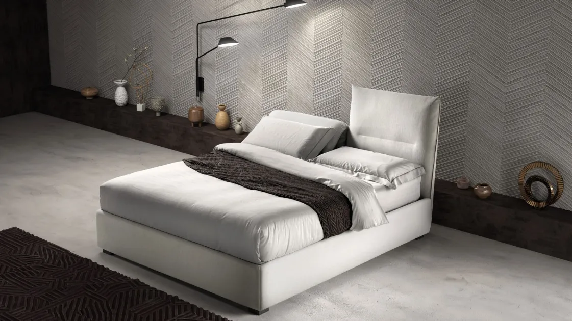 Double bed with adjustable relaxation headboard Sharp by Bside.