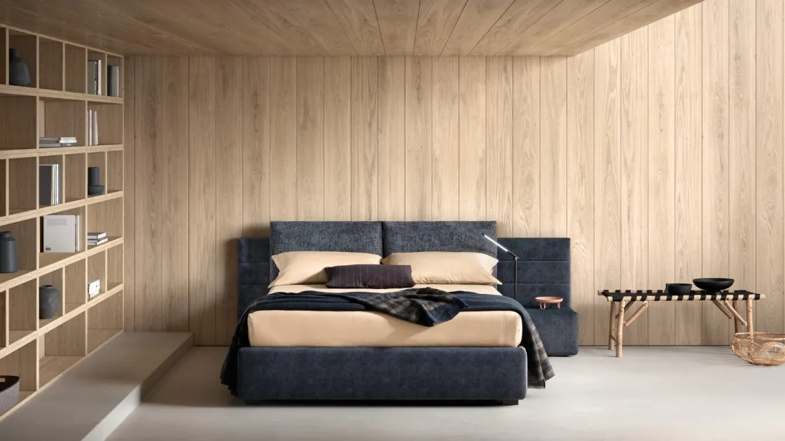 Bed with upholstered fabric headboard Smash Bside.