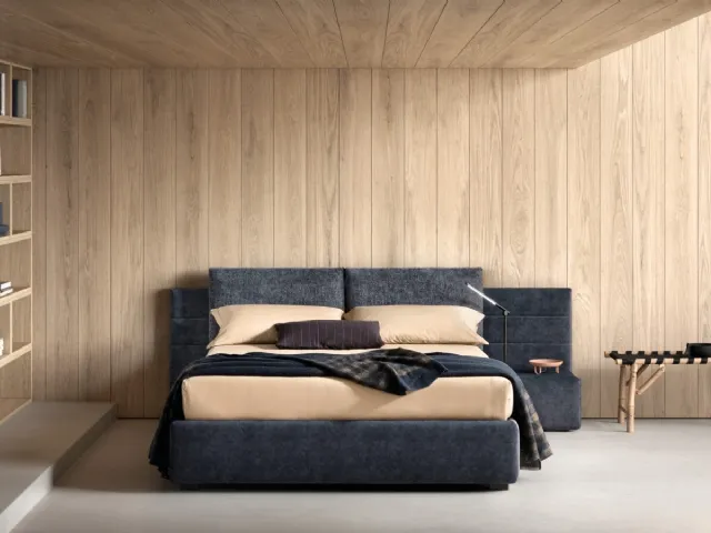 Bed with upholstered fabric headboard Smash Bside.