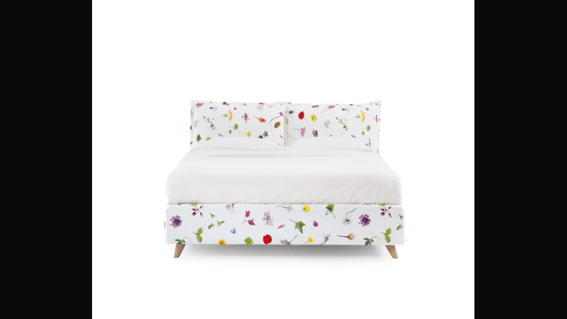 Floral fabric bed with storage So Wild by Noctis
