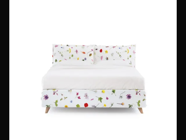 Floral fabric bed with storage So Wild by Noctis