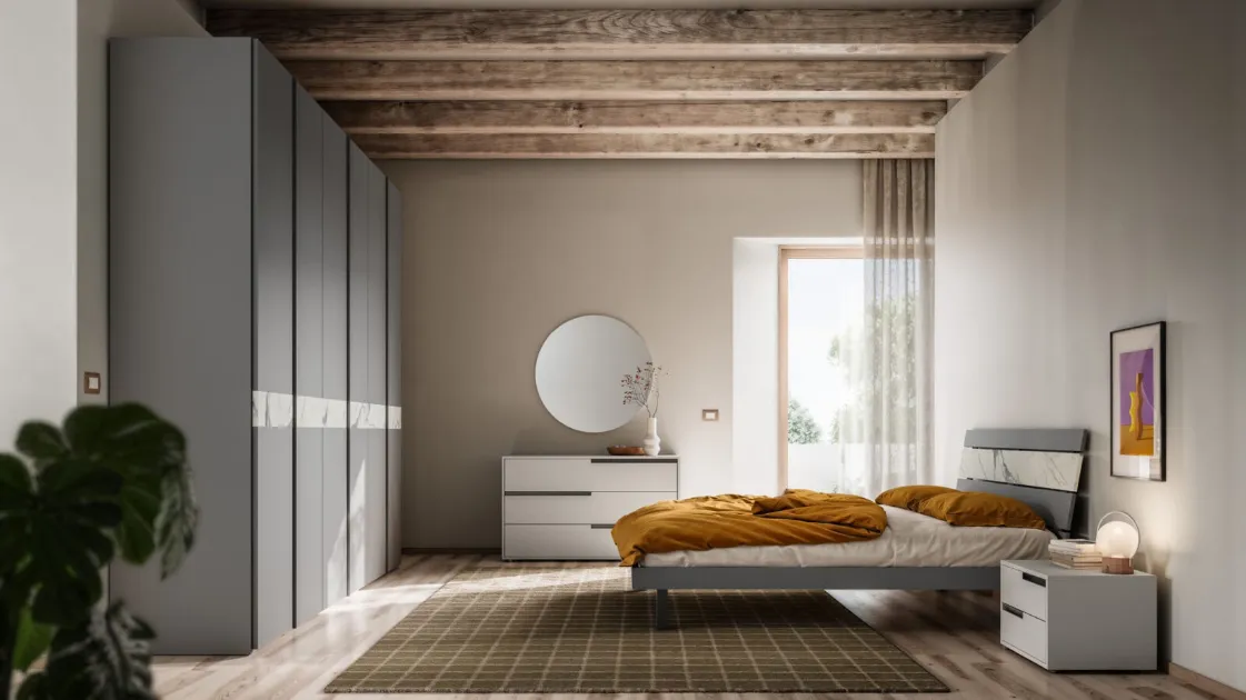 Bed with Dream Night 05 headboard by Orme