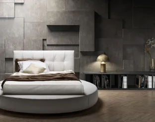 Round bed with quilted headboard Special by Bside