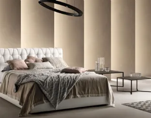 Leatherette bed with quilted headboard Unique by Bside
