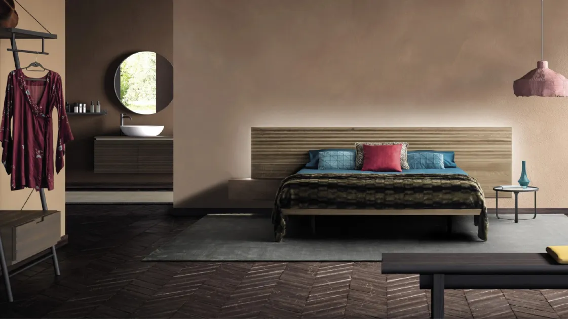 Zen Bed with suspended headboard effect by Devina Nais