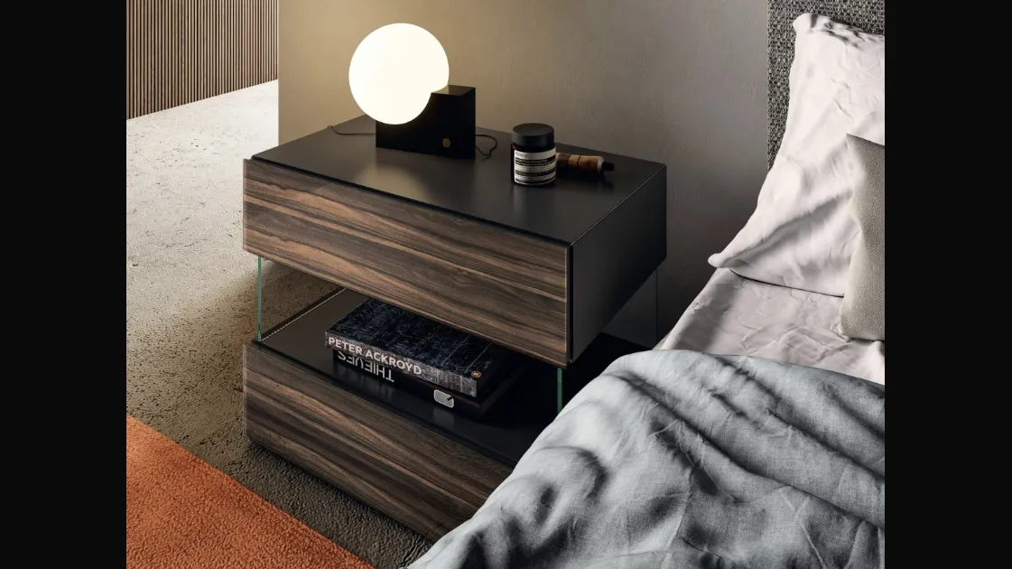 Air 0774 glass bedside table by Lago
