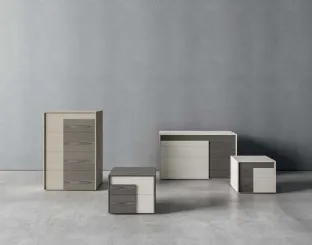 Night group in ash wood and matte lacquer by Veneran.